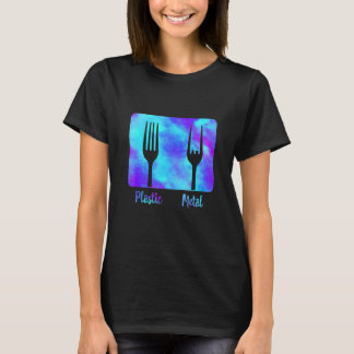 Plastic Metal Fork Rock On Heavy Metal Music 2 T-Shirt