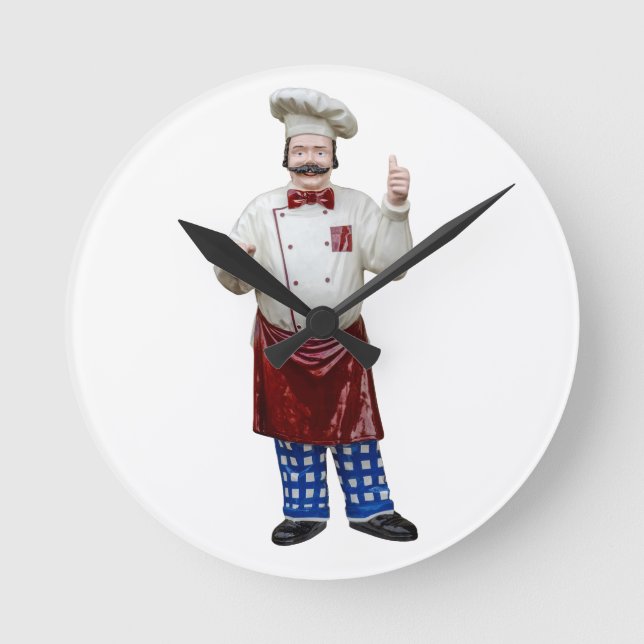 Plastic Model Chef Round Clock (Front)