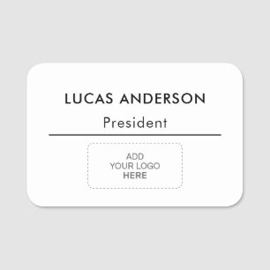 Plastic Name Tag Magnetic or Pin Custom Logo