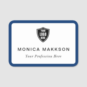 Plastic Name Tag Magnetic or Pin Custom Logo