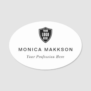 Plastic Name Tag Magnetic or Pin Custom Logo