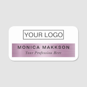 Plastic Name Tag Magnetic or Pin Custom Logo