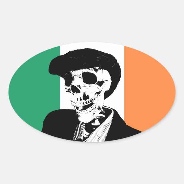 Plastic Paddy Pogue Small Window Oval Oval Sticker (Front)