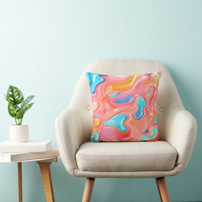 Plastic Psychedelic Fluid Shapes Cushion (Chair)