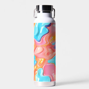 Plastic Psychedelic Fluid Shapes Water Bottle