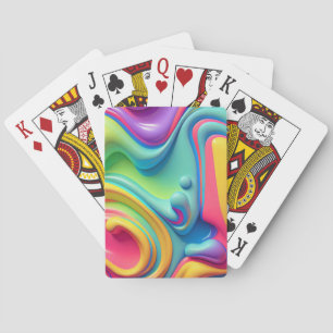 Plastic Rainbow Fluid Shapes Playing Cards