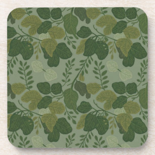 Plastic Sage Green Camo Coaster Set