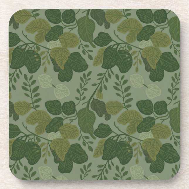 Plastic Sage Green Camo Coaster Set (Front)