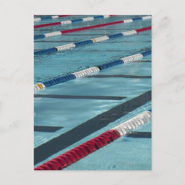 Plastic separators in a swimming pool creating postcard (Front)