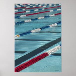 Plastic separators in a swimming pool creating poster