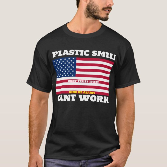 PLASTIC SMILE CANT WORK Basic Dark T-Shirt (Front)
