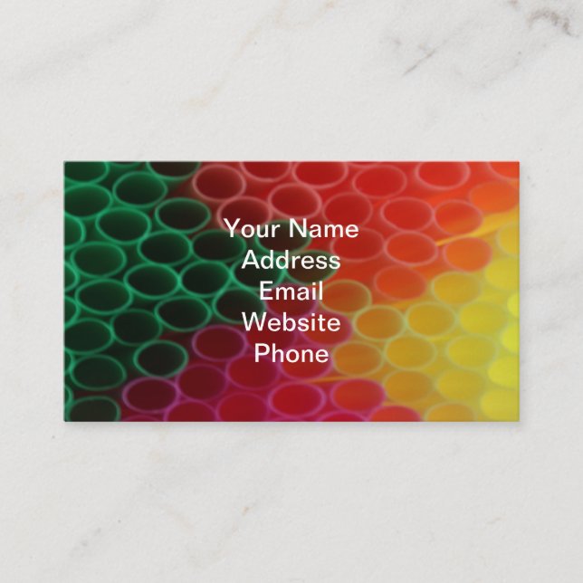 Plastic Straws  Business Card (Front)