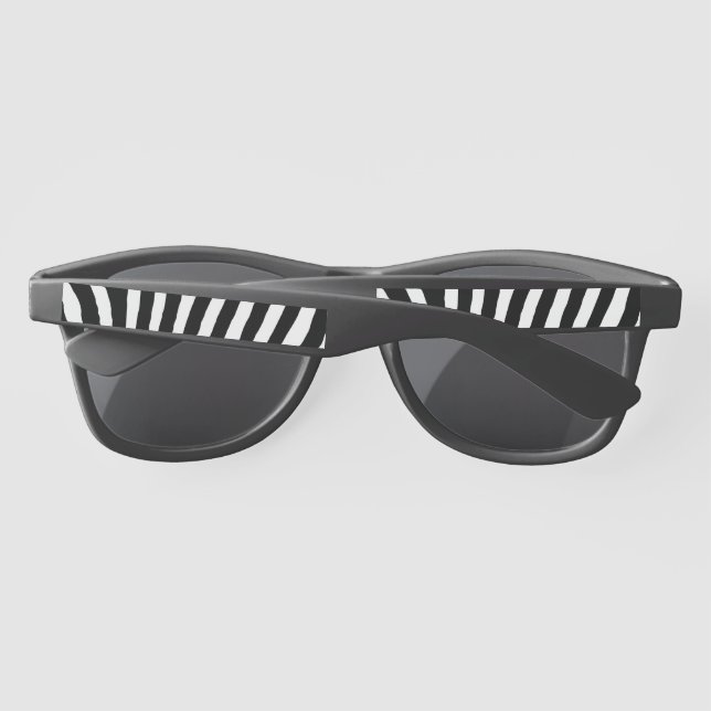 Plastic Sunglasses, Zebra Stripes Frame, Dark Lens Sunglasses (Back)