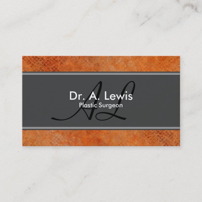 Plastic Surgeon Business Card - Monogram (Front)