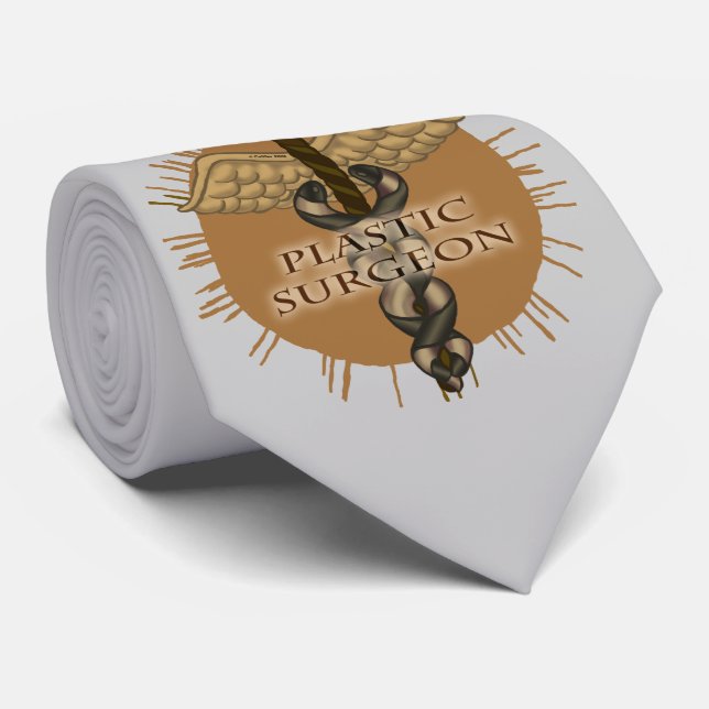 Plastic Surgeon caduceus  Tie (Rolled)