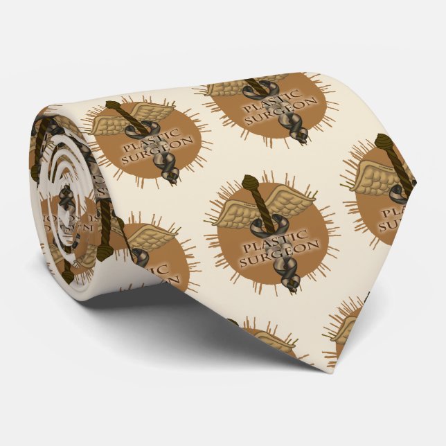 Plastic Surgeon Doctor Caduceus Tie (Rolled)