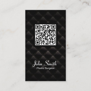 Plastic Surgeon Professional Black QR Code Business Card
