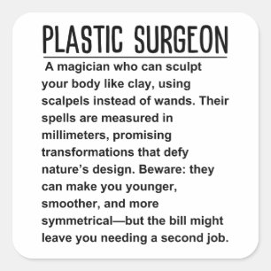Plastic Surgeon Square Sticker