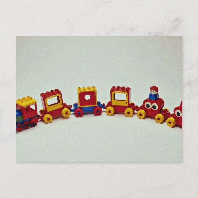 Plastic train set toy for kids postcard (Front)