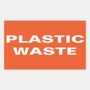 Plastic Waste Sign Rectangular Sticker