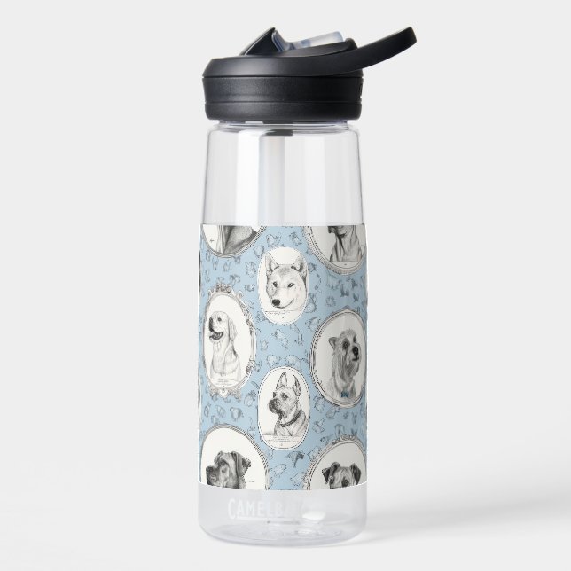 Plastic Water Bottle with Dog Print (Left)