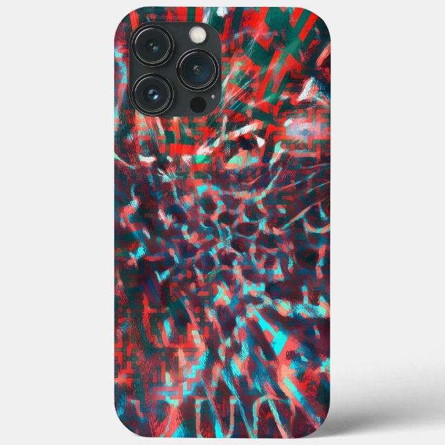Plastic with destroyed image, wine to cyan stains  Case-Mate iPhone case (Back)