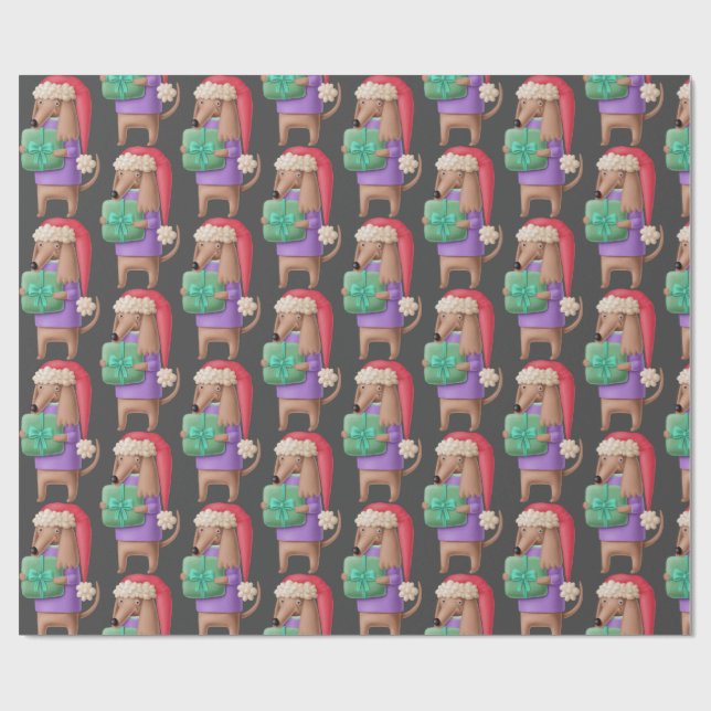 Plasticine Gift Bearing Dog Pattern Wrapping Paper (Flat)