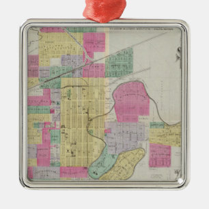 Plat of the City of Salina, Kansas Metal Ornament