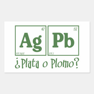 Plata o plomo rectangular sticker