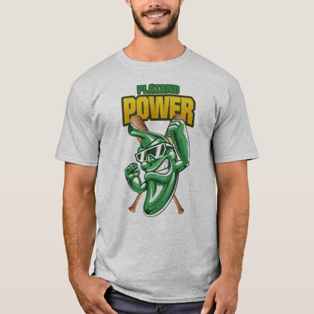 PLATANO POWER DOMINICANA BASEBALL TEAM SUPPORT T-Shirt (Front)