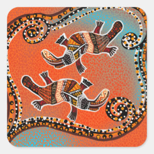 PLATAPUS ART         SQUARE STICKER