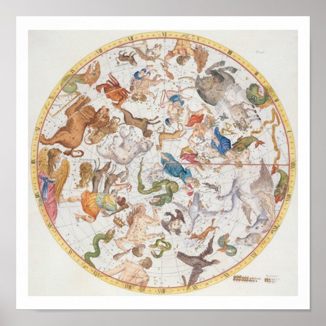 Plate 26 from 'Atlas Coelestis', by John Flamsteed Poster (Front)