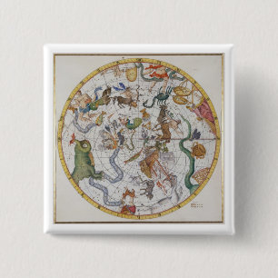 Plate 27 from 'Atlas Coelestis', by John Flamsteed 15 Cm Square Badge
