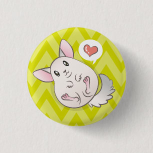 Plate 3,2cm Chinchilla Verde Heart 3 Cm Round Badge