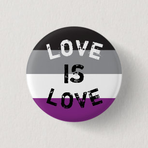 Plate Asexual Flag Love - Love is Love 3 Cm Round Badge