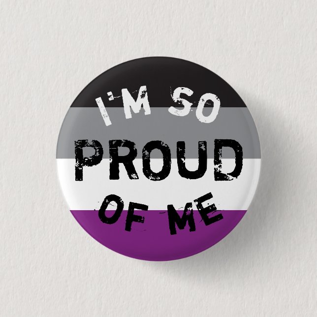 Plate Asexual Flag Under Proud - Love is Love 3 Cm Round Badge (Front)
