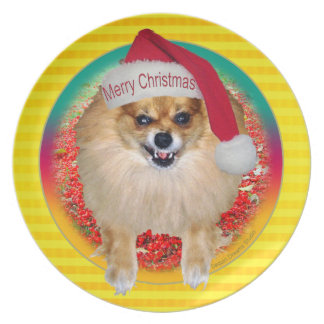 Plate | Bad Santa Pomeranian Yellow