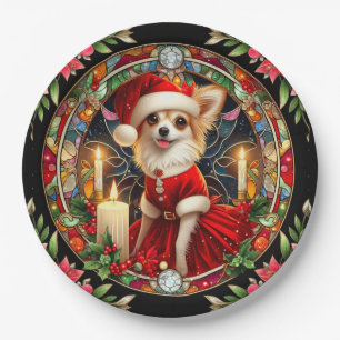 Plate Chihuahua Christmas Santa