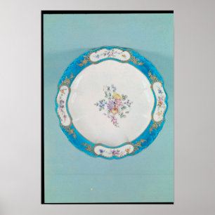 Plate decorated with a floral pattern, Sevres Poster