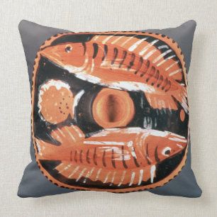 Plate depicting two fish, 350 BC (ceramic) Cushion
