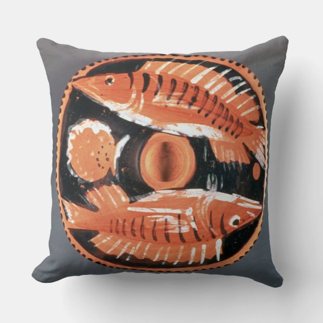 Plate depicting two fish, 350 BC (ceramic) Cushion (Front)