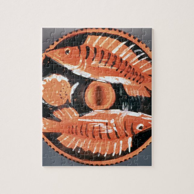 Plate depicting two fish, 350 BC (ceramic) Jigsaw Puzzle (Vertical)
