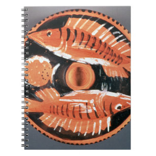 Plate depicting two fish, 350 BC (ceramic) Notebook