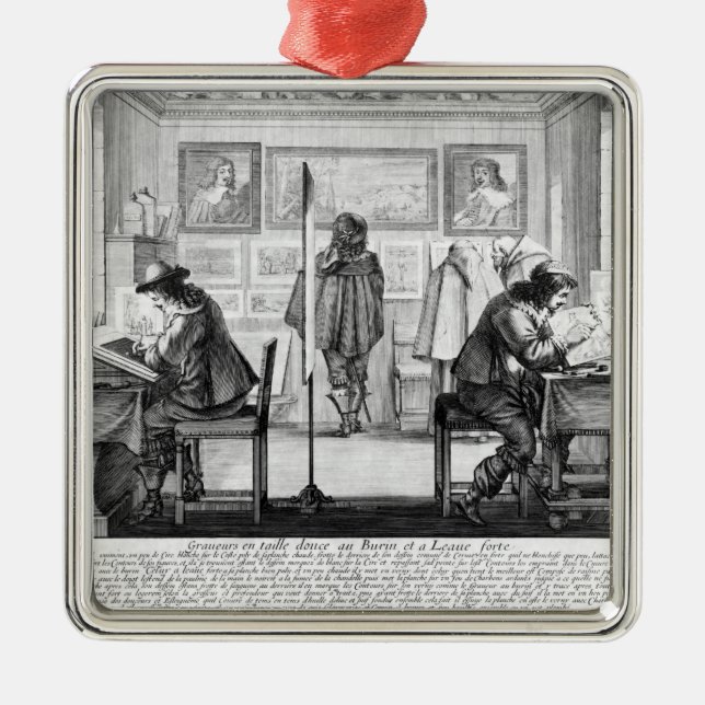 Plate engravers working with gallery metal ornament (Front)