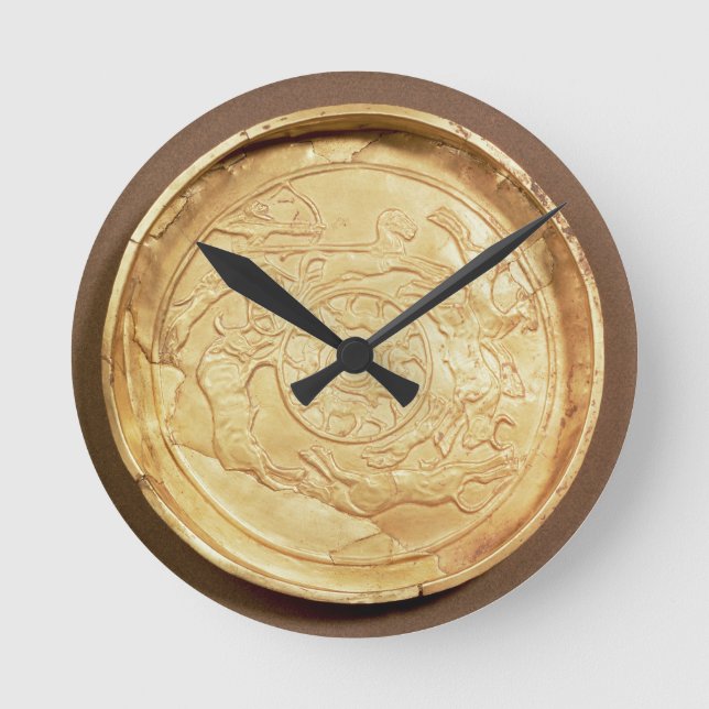 Plate (gold) round clock (Front)