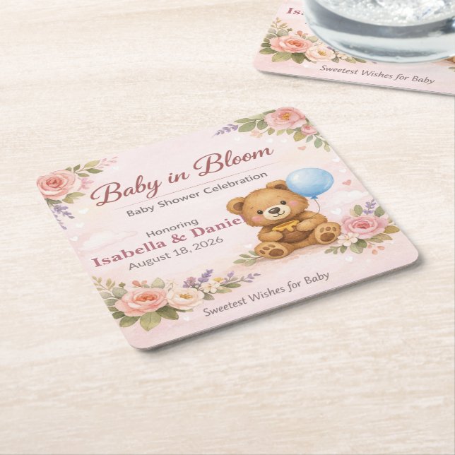 Plate Handmade Flower Epoxy Coaster Set of 6 (Angled)