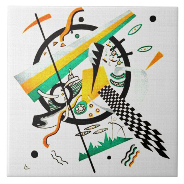Plate IV -  Wassily Kandinsky Modern Art Ceramic Tile (Front)