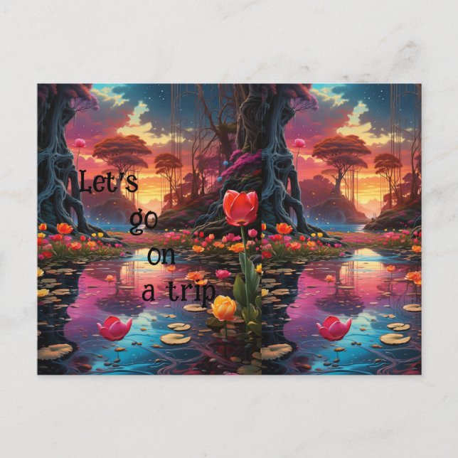 plate landscape pretty, postcard (Front)