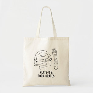 Plate-O and Fork-rates Philosophy Pun Tote Bag
