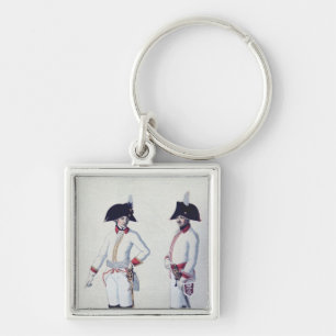 Plate of a soldier in red, yellow & white key ring